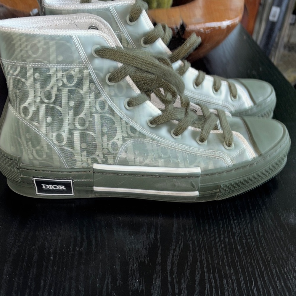 Dior Olive High-Top Sneakers